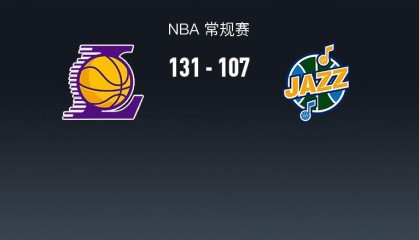 kaiyun-湖人131-107大胜爵士排名西部第四，詹姆斯半场18+6，艾顿22+10，布朗尼11分